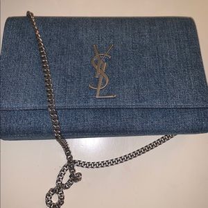 Saint Laurent denim Kate monogram bag